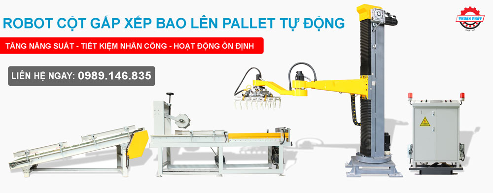robot dang cot gap xep bao len pallet tu dong 1 | Thuận Phát Technical robot dạng cột gắp xếp bao lên pallet tự động